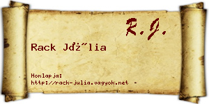 Rack Júlia névjegykártya