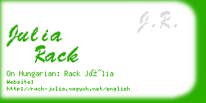 julia rack business card